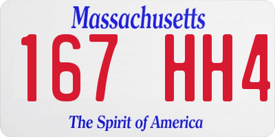 MA license plate 167HH4