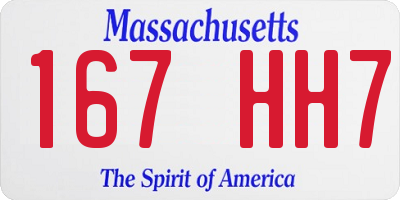 MA license plate 167HH7
