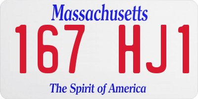 MA license plate 167HJ1
