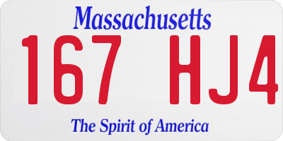 MA license plate 167HJ4