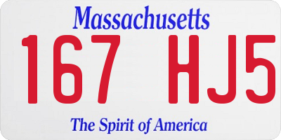 MA license plate 167HJ5