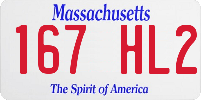 MA license plate 167HL2