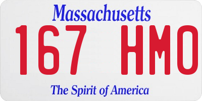 MA license plate 167HM0