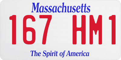 MA license plate 167HM1