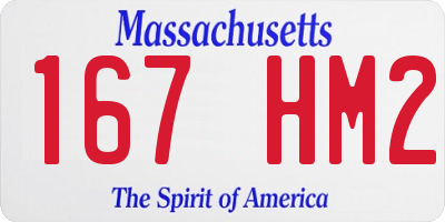 MA license plate 167HM2