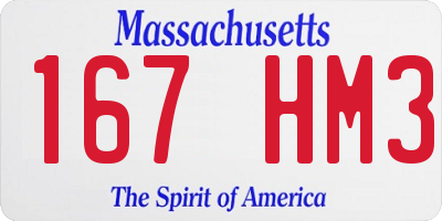 MA license plate 167HM3