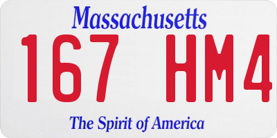 MA license plate 167HM4