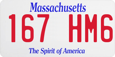MA license plate 167HM6