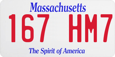 MA license plate 167HM7