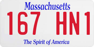 MA license plate 167HN1