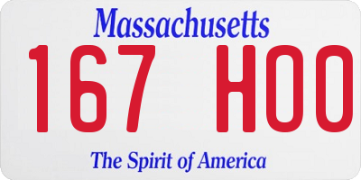MA license plate 167HO0