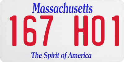 MA license plate 167HO1
