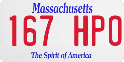 MA license plate 167HP0