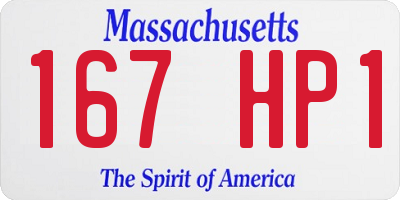 MA license plate 167HP1