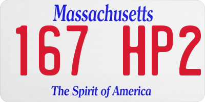 MA license plate 167HP2