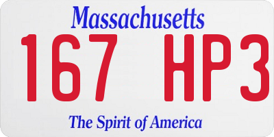 MA license plate 167HP3
