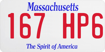 MA license plate 167HP6