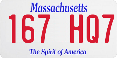 MA license plate 167HQ7