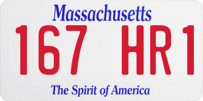 MA license plate 167HR1