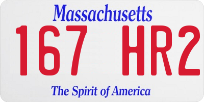 MA license plate 167HR2