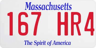 MA license plate 167HR4