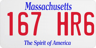 MA license plate 167HR6