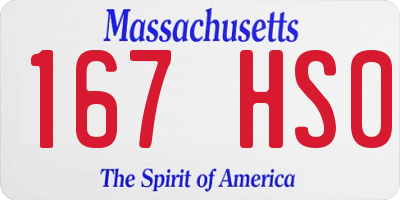 MA license plate 167HS0