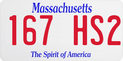 MA license plate 167HS2