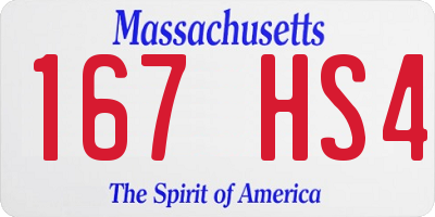 MA license plate 167HS4