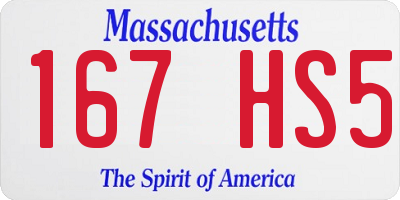 MA license plate 167HS5