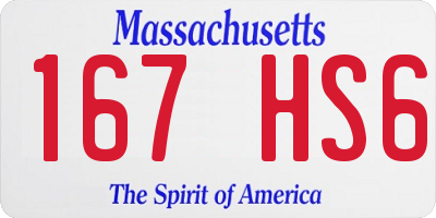 MA license plate 167HS6