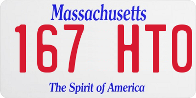 MA license plate 167HT0