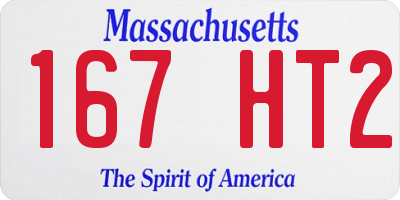 MA license plate 167HT2