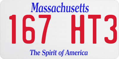 MA license plate 167HT3