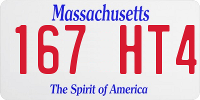 MA license plate 167HT4