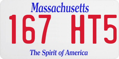 MA license plate 167HT5