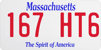 MA license plate 167HT6