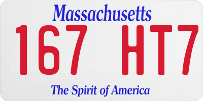 MA license plate 167HT7
