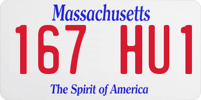 MA license plate 167HU1