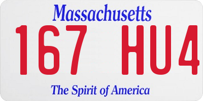 MA license plate 167HU4