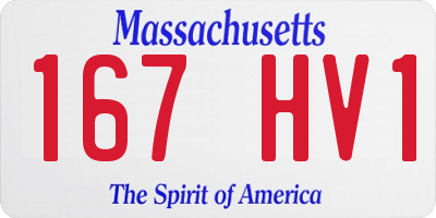 MA license plate 167HV1