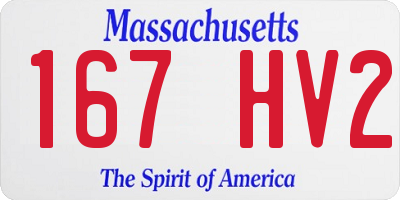 MA license plate 167HV2