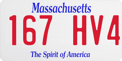 MA license plate 167HV4