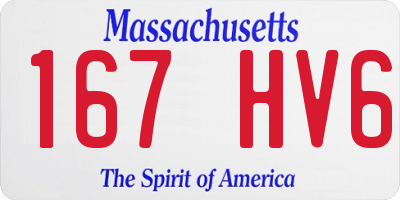MA license plate 167HV6