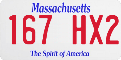 MA license plate 167HX2