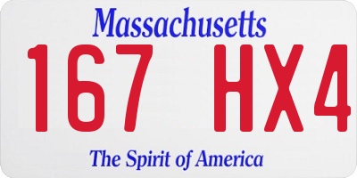 MA license plate 167HX4