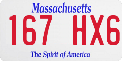 MA license plate 167HX6
