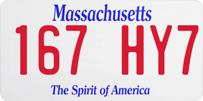 MA license plate 167HY7