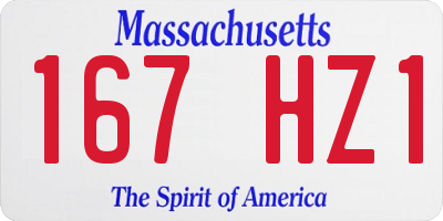 MA license plate 167HZ1