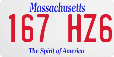 MA license plate 167HZ6